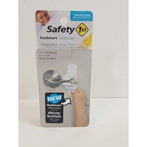 Safety 1st Brand OutSmart Child Proof White Door Lever Lock W/Decoy Button